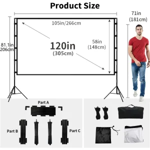 VEIDADZ Outdoor Projector Screen 60 100 120in